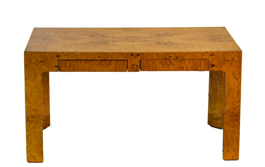 Milo Baughman burled wood desk by Thayer Coggin (1 of 1)