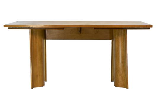 Eliel Saarinen for Johnson Furniture Co. dining table: Eliel Saarinen for Johnson Furniture Co. dining table, 1940s, birch, 65"w x 40"d x 30"j