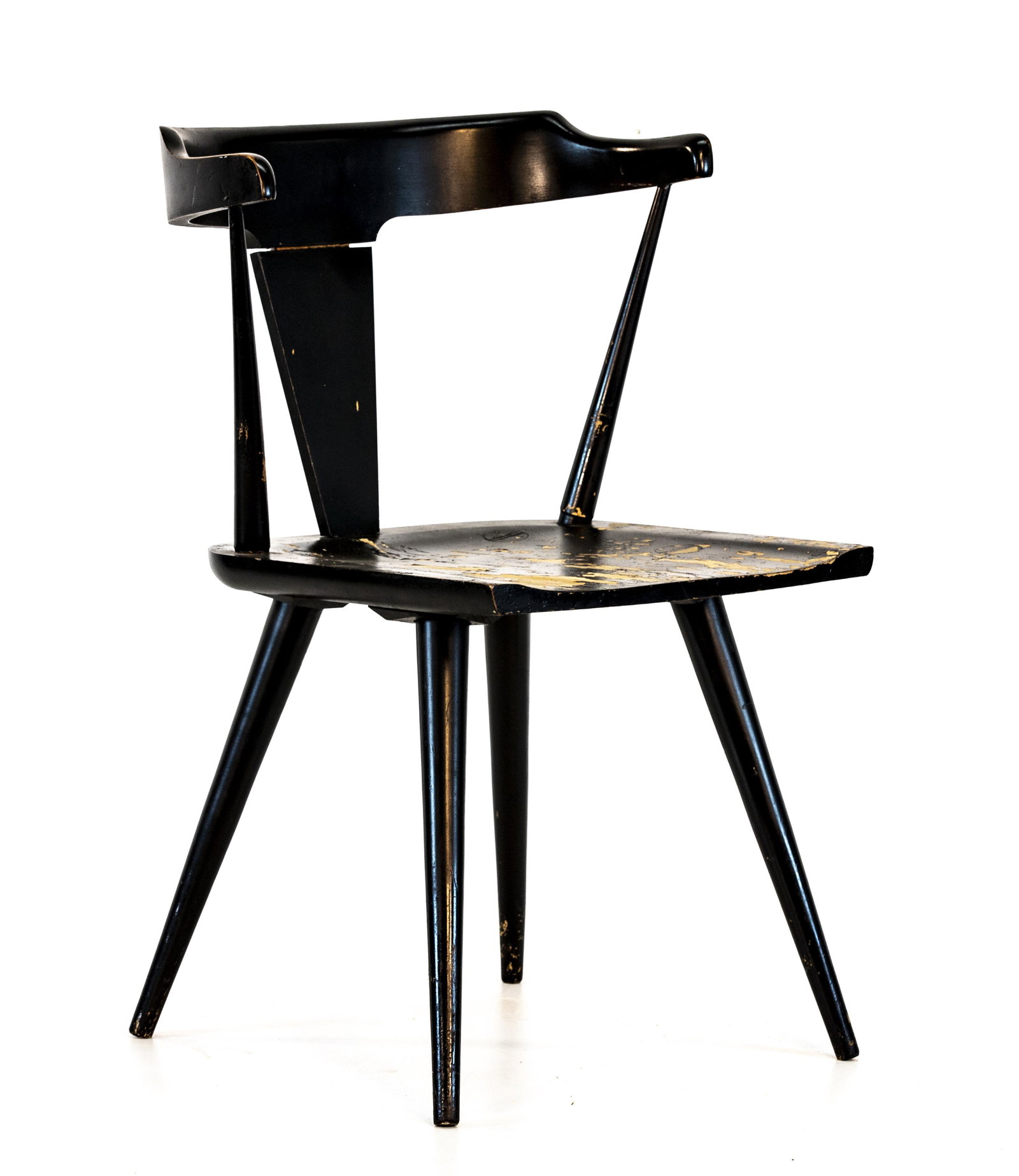 Paul McCobb Planner Group chair by Winchendon: Paul McCobb Planner Group chair by Winchendon, 1950s, original black finish of maple, 18"w x 17"d x 30"h