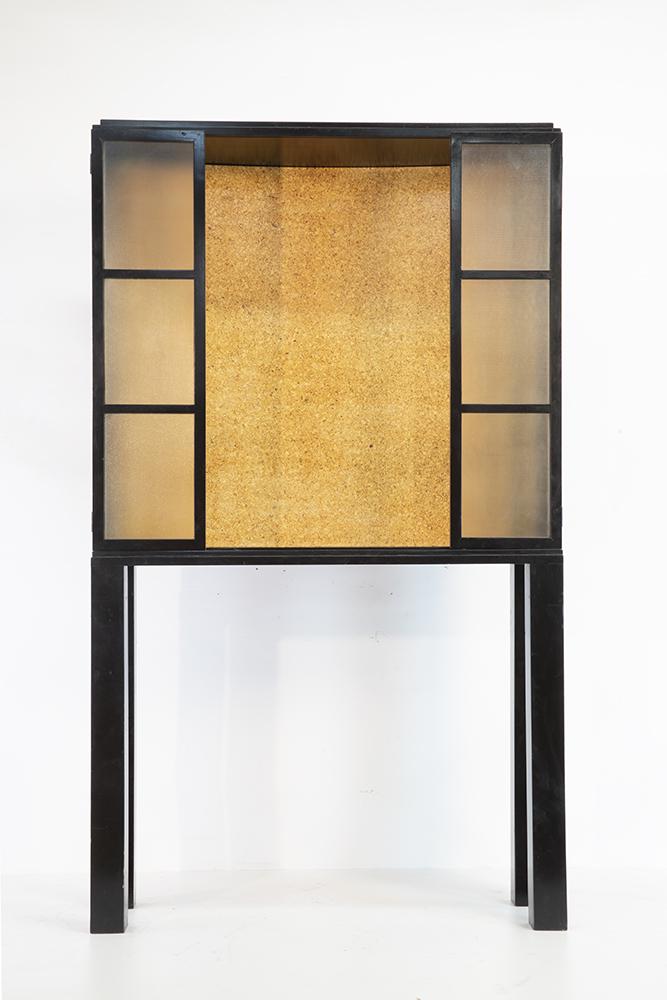 Paul Frankl Tall Cork Lined Vitrine: Lovely.