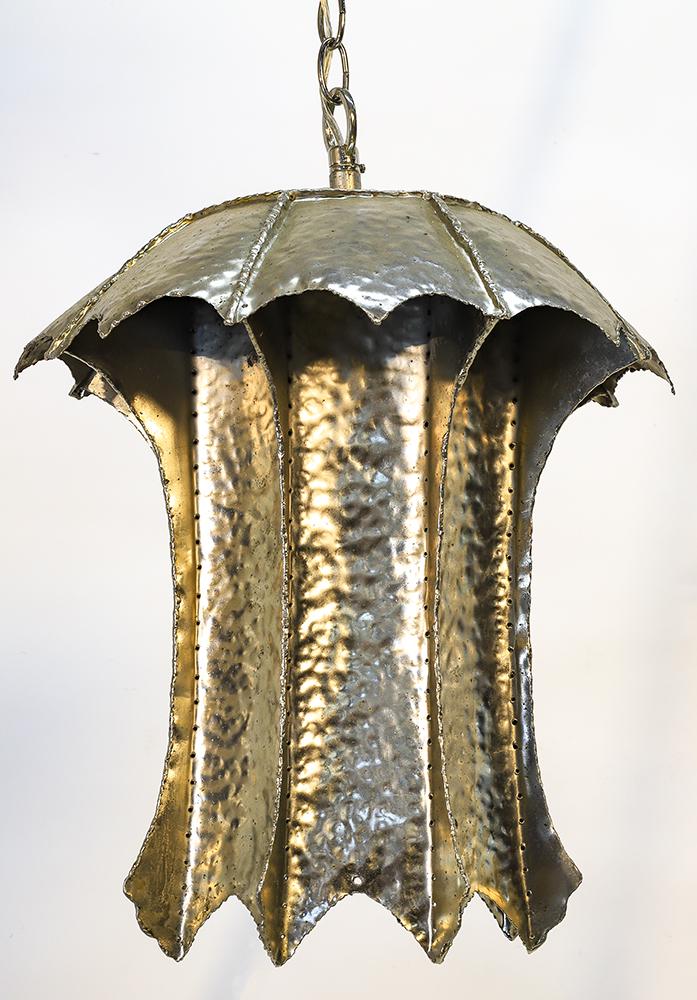 Hammered Metal Brutalist Chandelier (1 of 1)