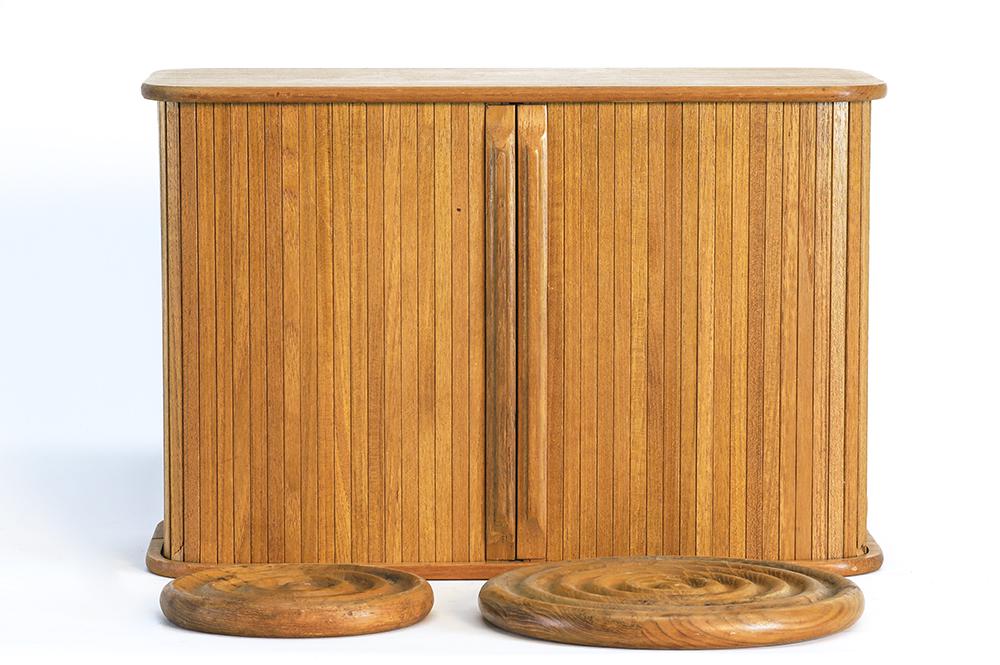 Jens Quistgaard Trays and Teak Tambour Door Cabinet (1 of 1)