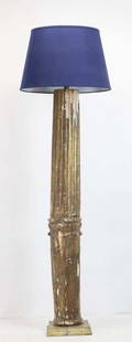 18th Century Gilded Column Floor Lamp-Peter Falk Estate: 18th Century Gilded Column Floor Lamp from the Estate of Peter Falk