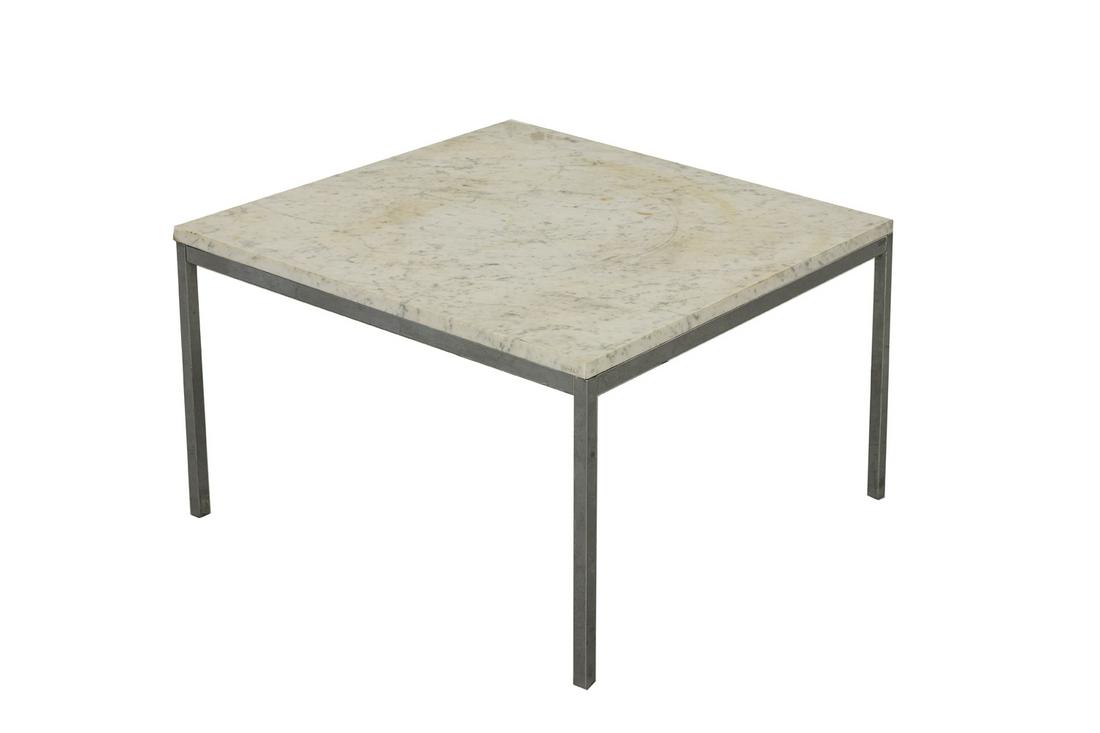 Knoll Marble Top Table: 17H x 27W x 27D