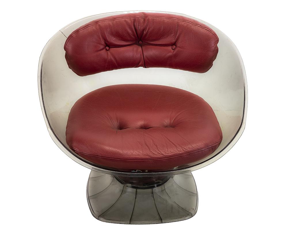 Raphael French Plastic Chair Red Cushions (1 of 1)