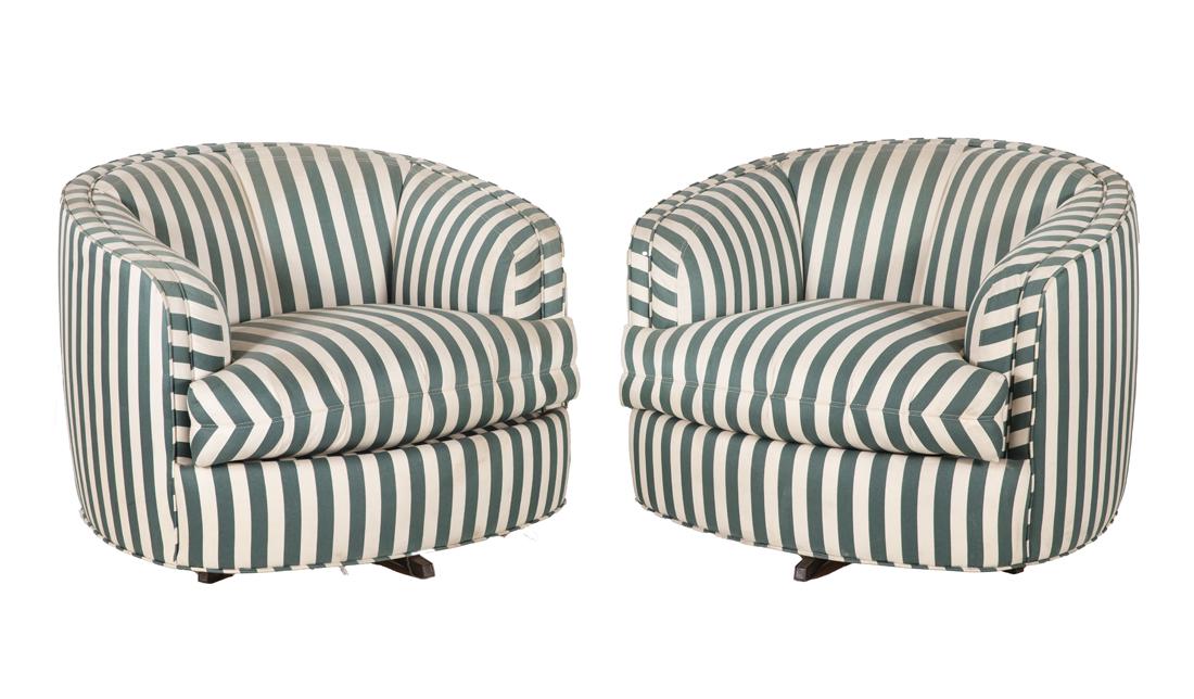 Steve Chase Custom Striped Swivel Chairs (1 of 1)