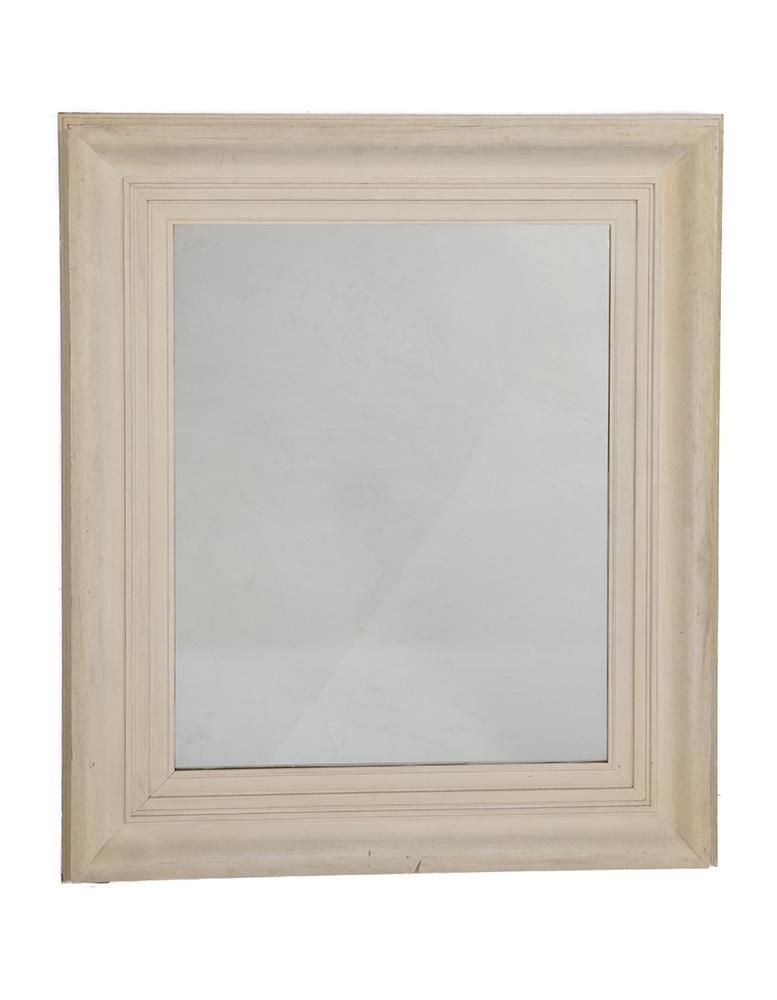 Samuel Marx Style Cream Lacquer Wall Mirror (1 of 1)