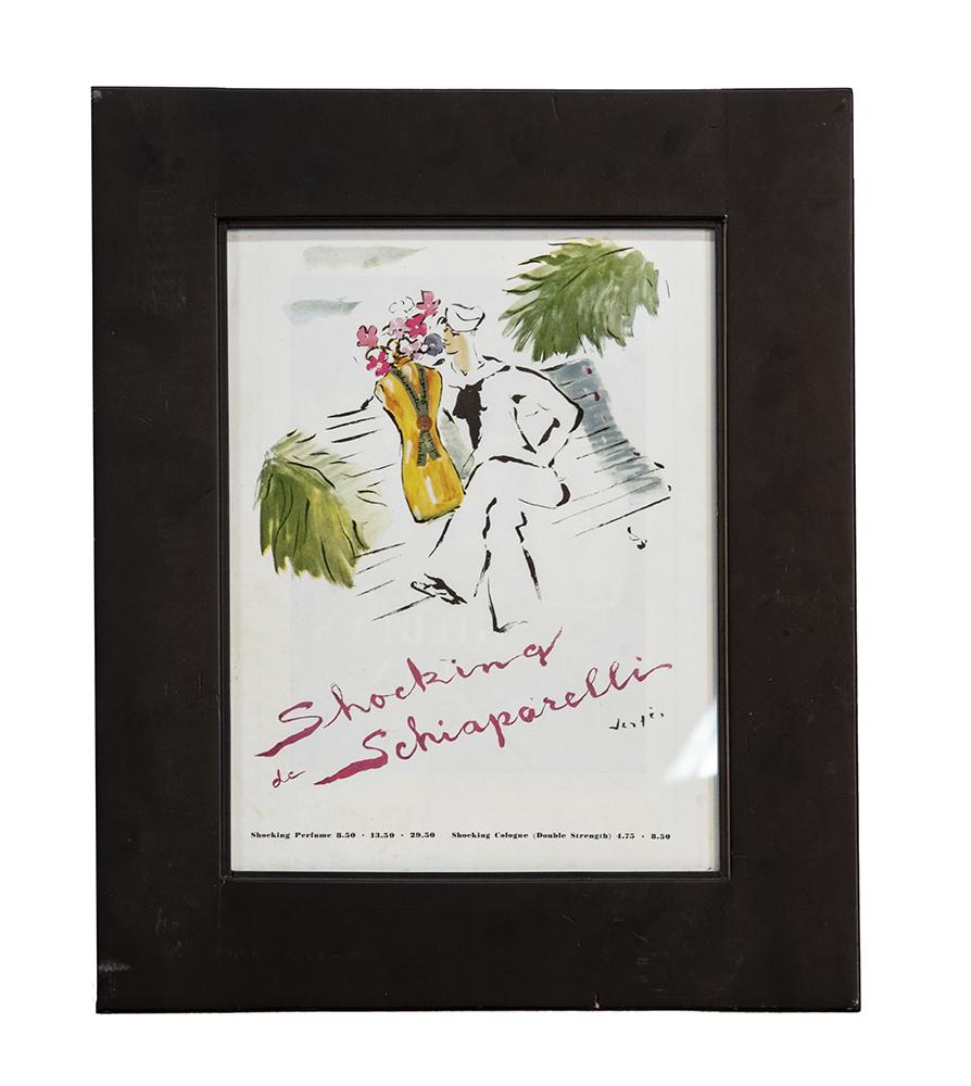 Marcel Vertes for Schiaparelli "Shocking" Artwork: Shocking Cologne Artwork 18.5"H x 15.5"W