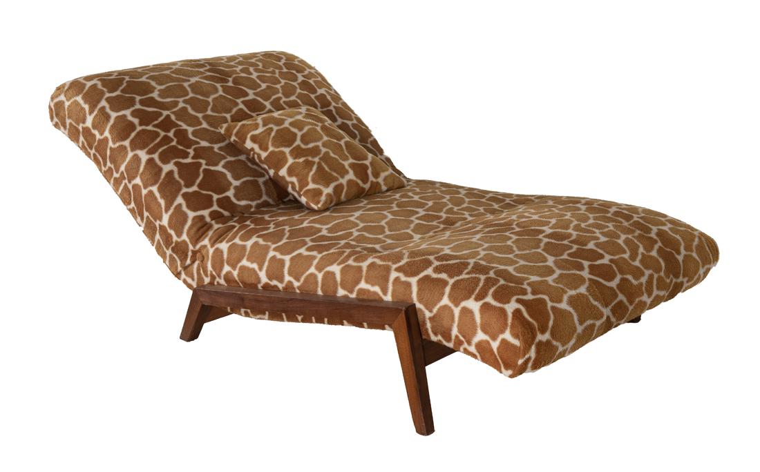 Rare Adrian Pearsall Chaise in Giraffe Fabric (1 of 1)