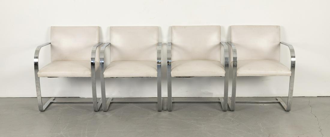Knoll Brno White Leather Chairs (1 of 2)