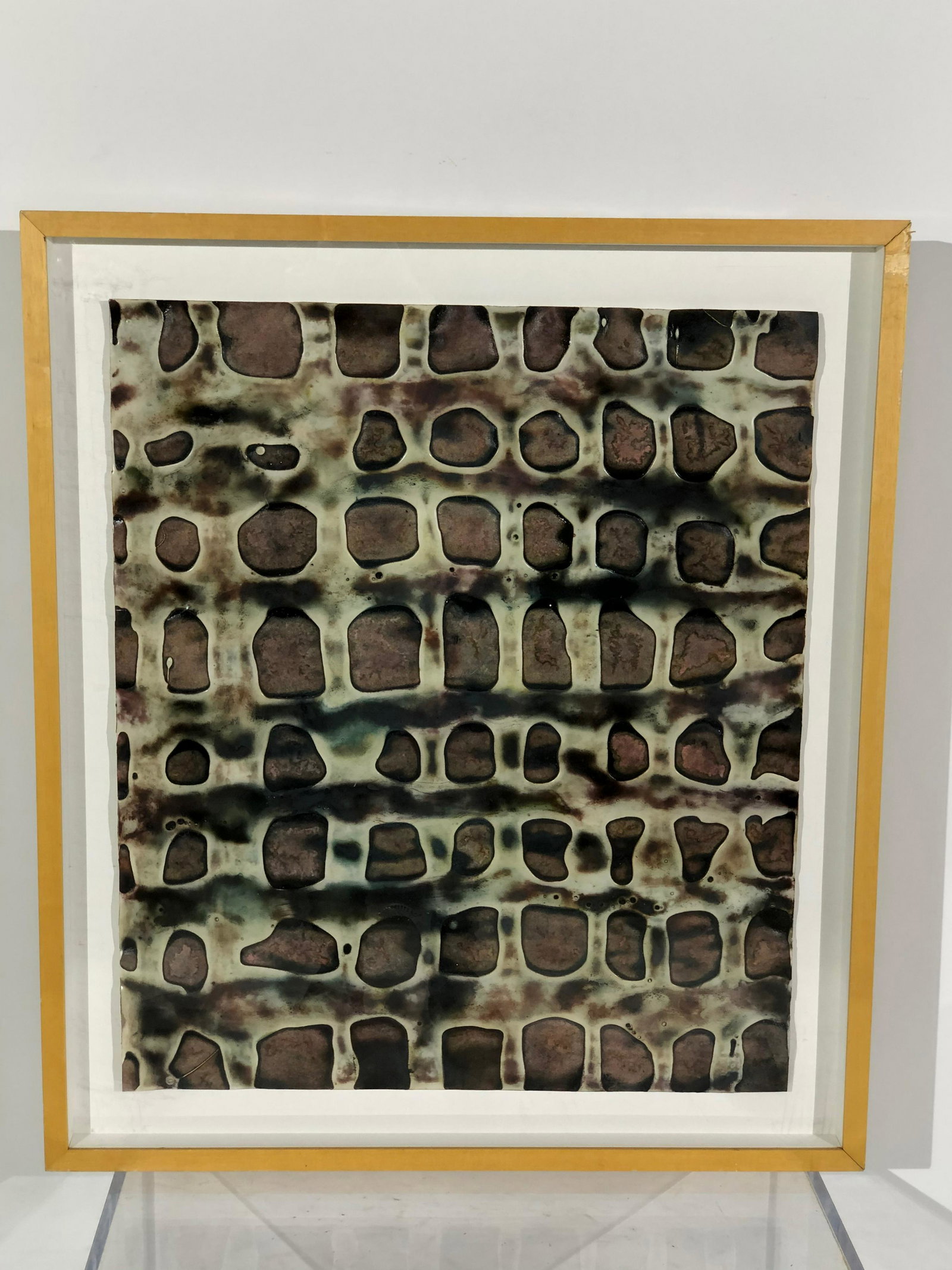 Roger Weik Encaustic, Untitled, c. 2002: Roger Weik Encaustic, Untitled, c. 2002, encaustic on paper, framed. Framed size: 32" x 28". Paper size is approximately 27" x 21".