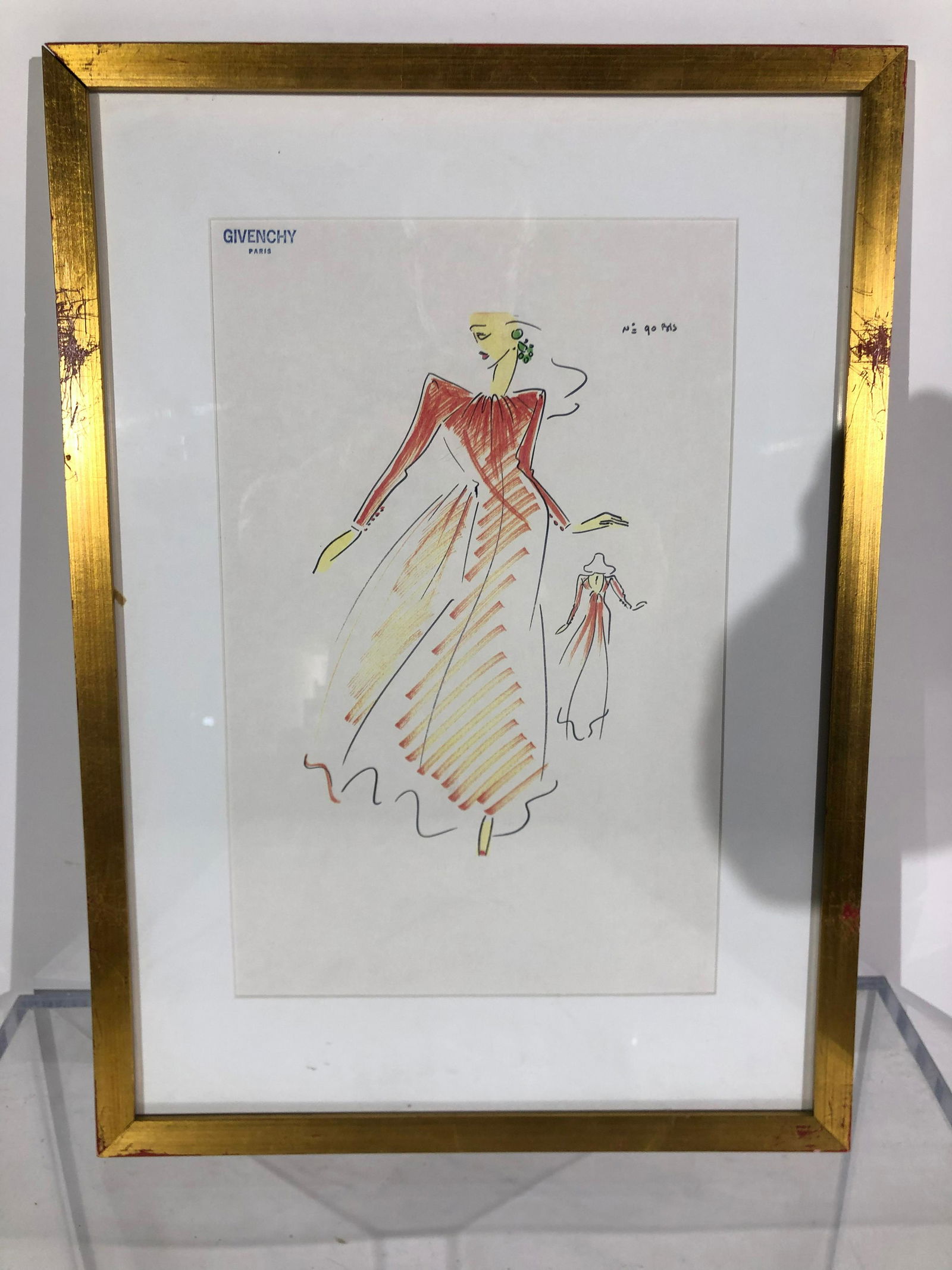 House of Givenchy Original Fashion Illustration: House of Givenchy Original Fashion Illustration from the Givenchy Hotel & Spa in Palm Springs, California (now known as the Parker Hotel, decorated by Jonathan Adler). The House of Givency was revital