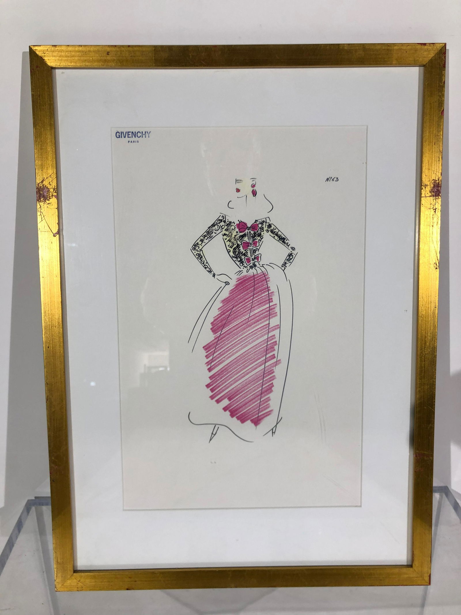 House of Givenchy Original Fashion Illustration: House of Givenchy Original Fashion Illustration from the Givenchy Hotel & Spa in Palm Springs, California (now known as the Parker Hotel, decorated by Jonathan Adler). The House of Givency was revital