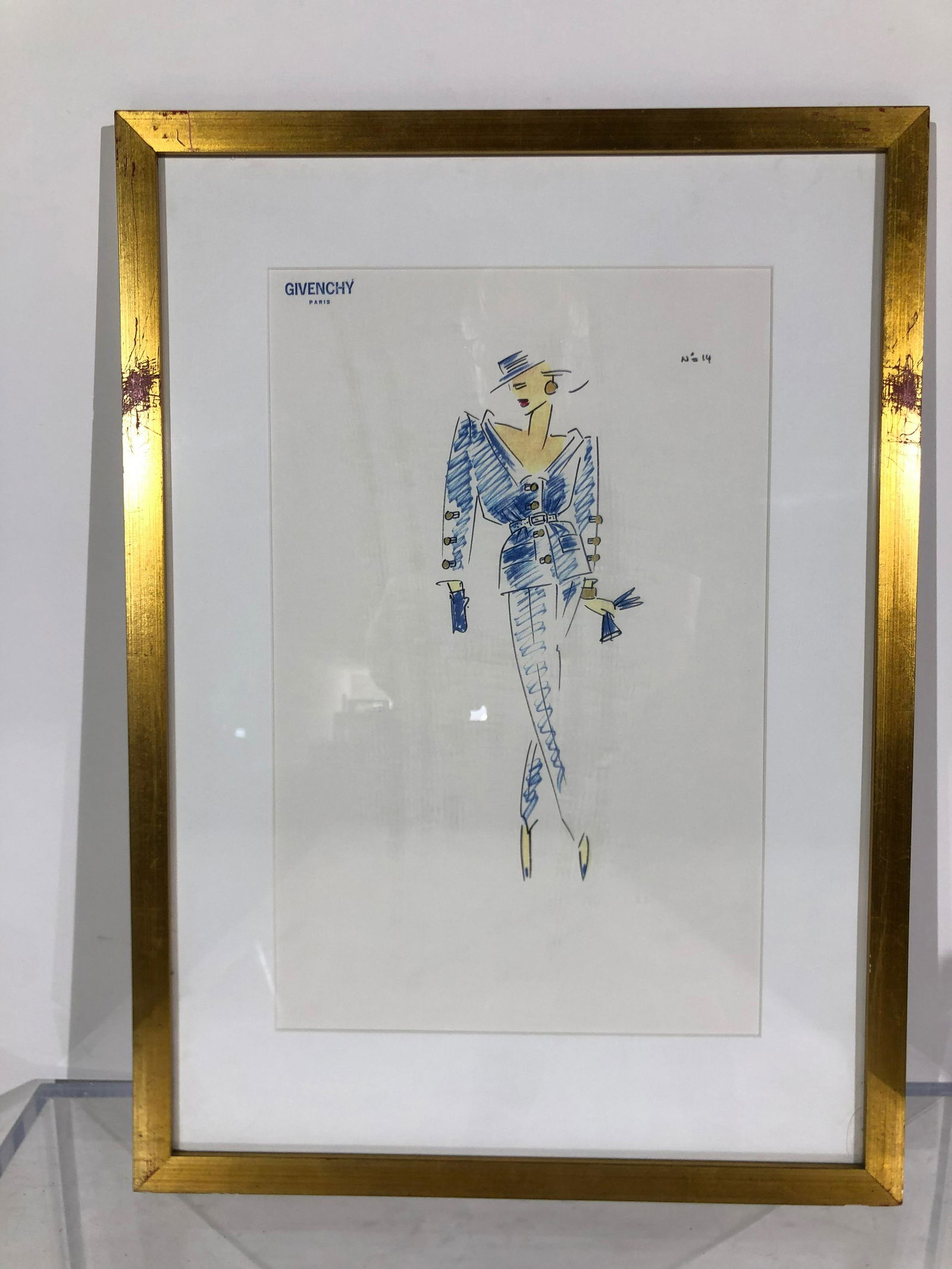 House of Givenchy Original Fashion Illustration: House of Givenchy Original Fashion Illustration from the Givenchy Hotel & Spa in Palm Springs, California (now known as the Parker Hotel, decorated by Jonathan Adler). The House of Givency was revital