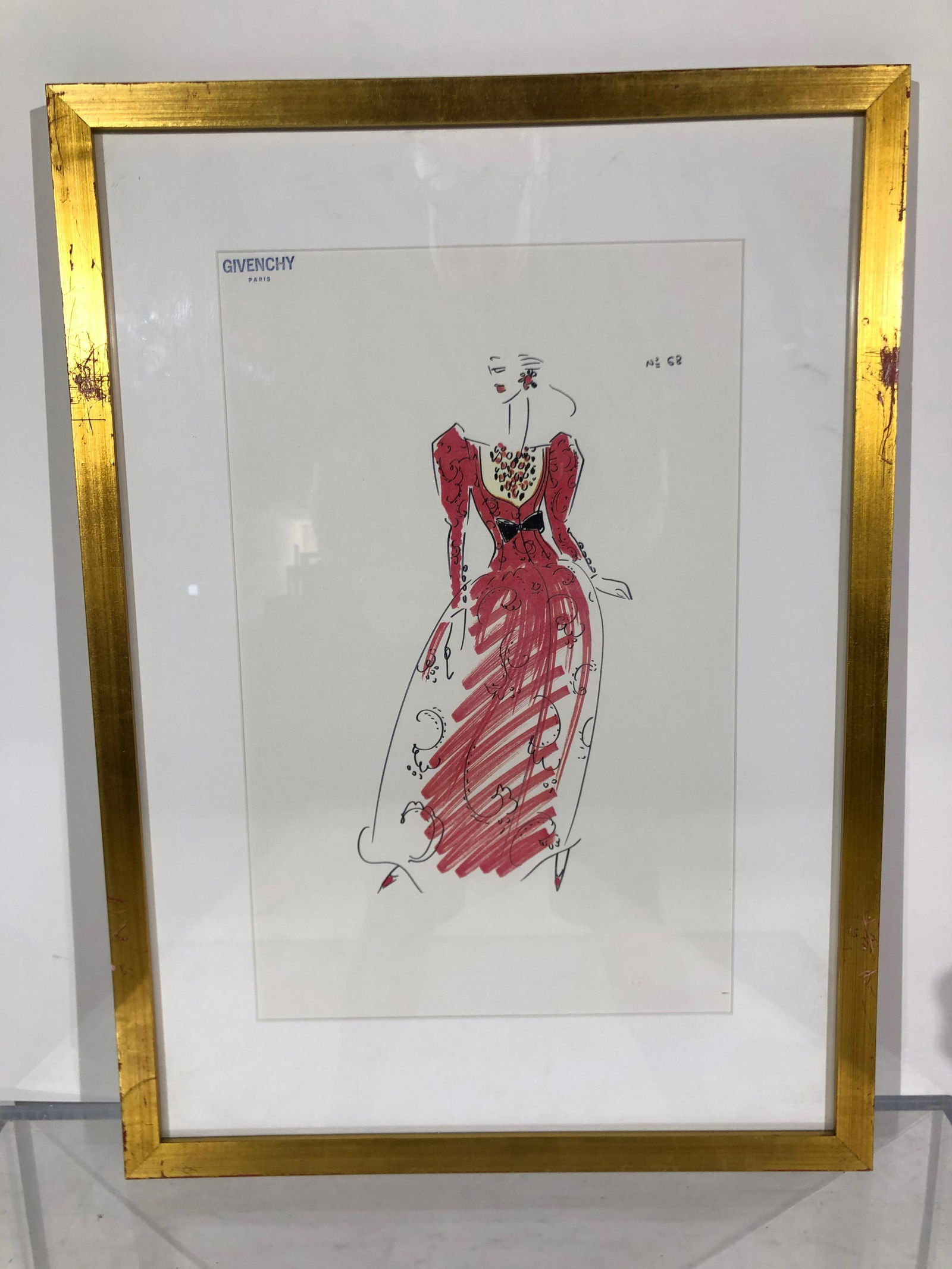 House of Givenchy Original Fashion Illustration: House of Givenchy Original Fashion Illustration from the Givenchy Hotel & Spa in Palm Springs, California (now known as the Parker Hotel, decorated by Jonathan Adler). The House of Givency was revital