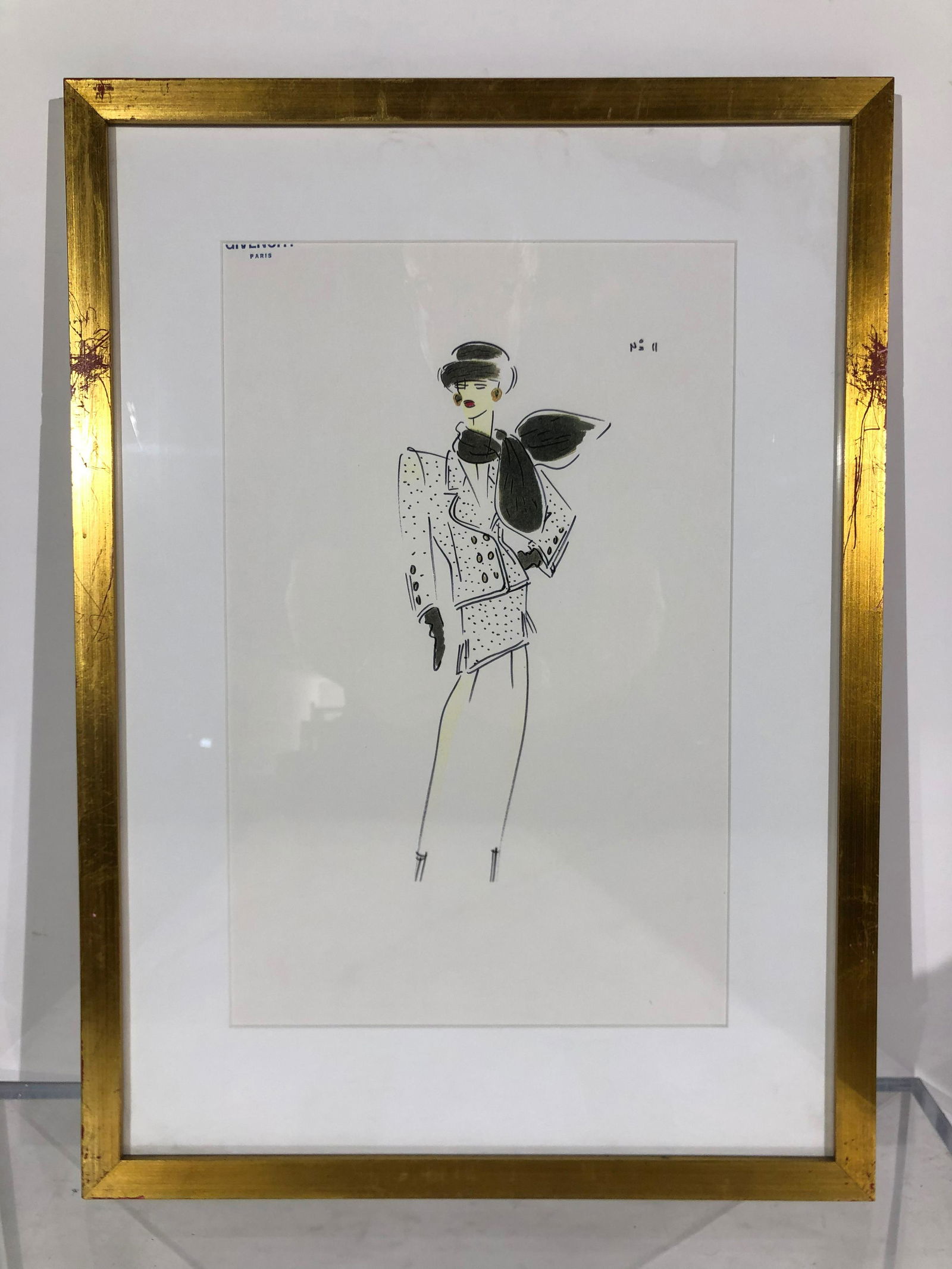 House of Givenchy Original Fashion Illustration: House of Givenchy Original Fashion Illustration from the Givenchy Hotel & Spa in Palm Springs, California (now known as the Parker Hotel, decorated by Jonathan Adler). The House of Givency was revital