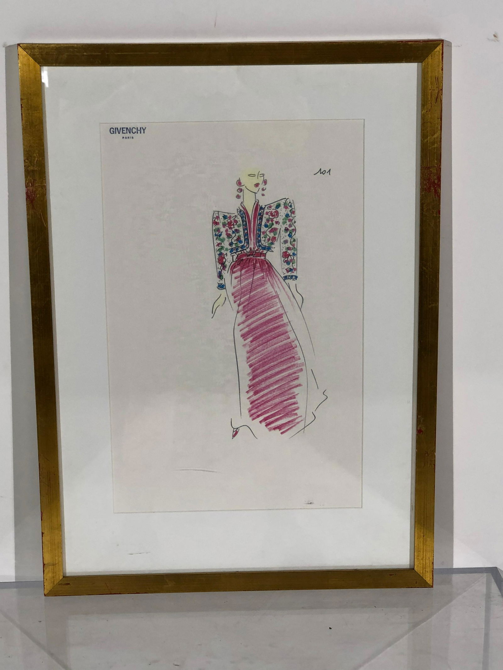 House of Givenchy Original Fashion Illustration: House of Givenchy Original Fashion Illustration from the Givenchy Hotel & Spa in Palm Springs, California (now known as the Parker Hotel, decorated by Jonathan Adler). The House of Givency was revital