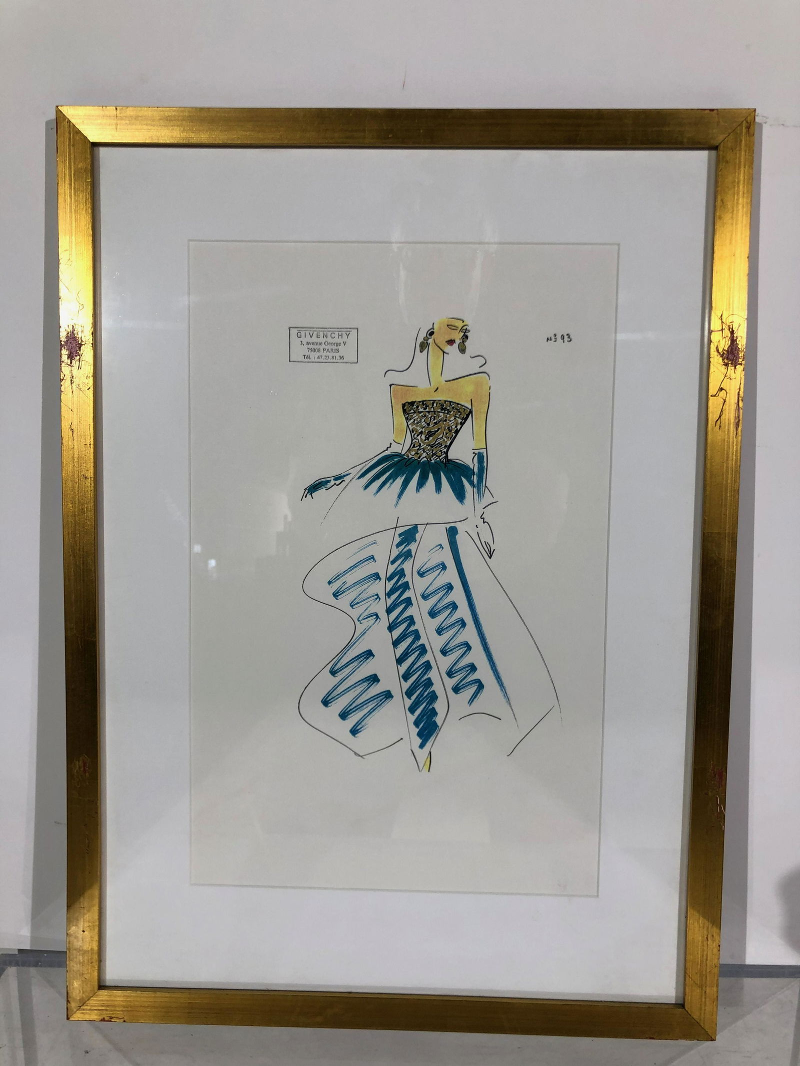 House of Givenchy Original Fashion Illustration: House of Givenchy Original Fashion Illustration from the Givenchy Hotel & Spa in Palm Springs, California (now known as the Parker Hotel, decorated by Jonathan Adler). The House of Givency was revital