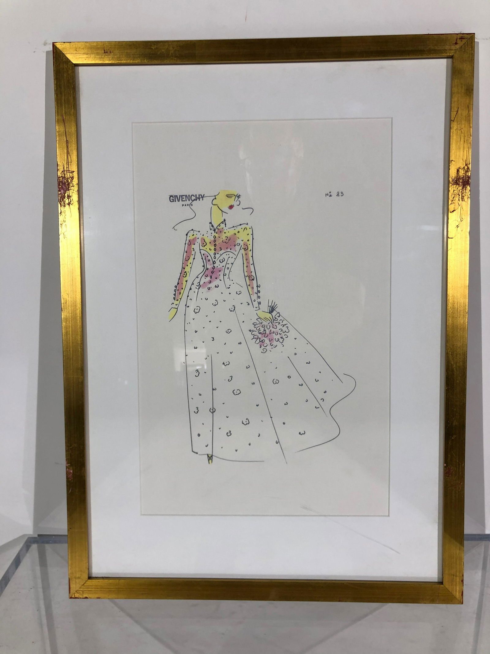 House of Givenchy Original Fashion Illustration: House of Givenchy Original Fashion Illustration from the Givenchy Hotel & Spa in Palm Springs, California (now known as the Parker Hotel, decorated by Jonathan Adler). The House of Givency was revital