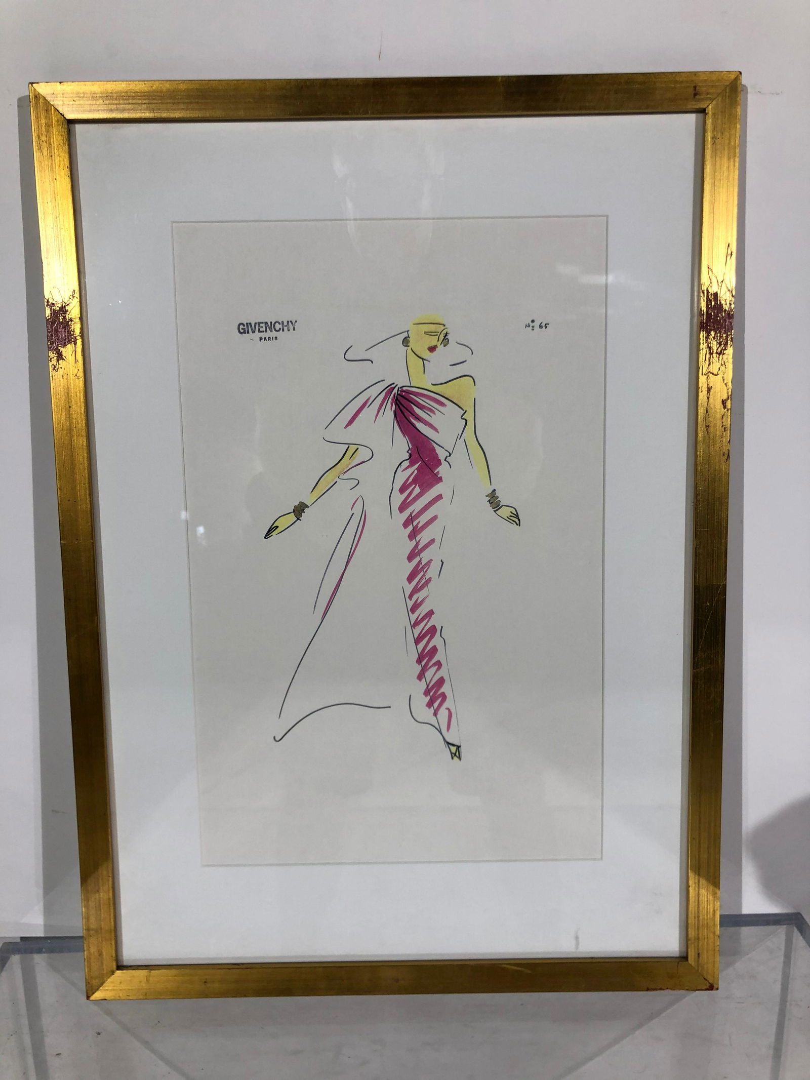 House of Givenchy Original Fashion Illustration: House of Givenchy Original Fashion Illustration from the Givenchy Hotel & Spa in Palm Springs, California (now known as the Parker Hotel, decorated by Jonathan Adler). The House of Givency was revital