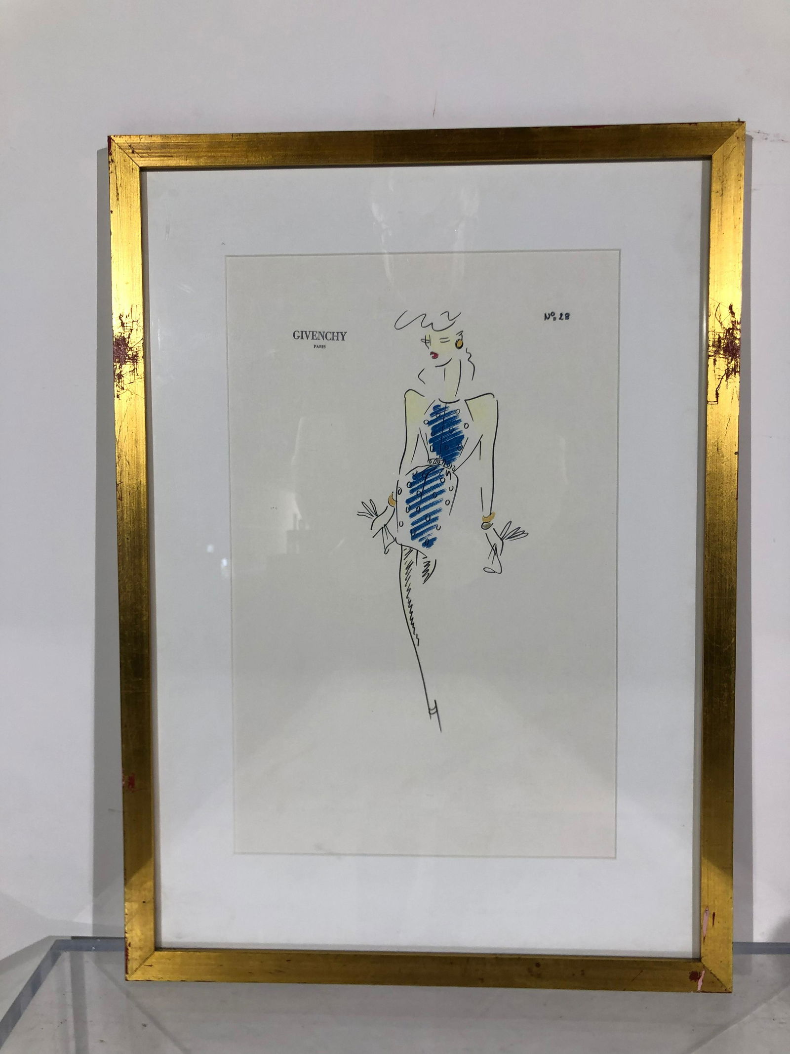 House of Givenchy Original Fashion Illustration: House of Givenchy Original Fashion Illustration from the Givenchy Hotel & Spa in Palm Springs, California (now known as the Parker Hotel, decorated by Jonathan Adler). The House of Givency was revital