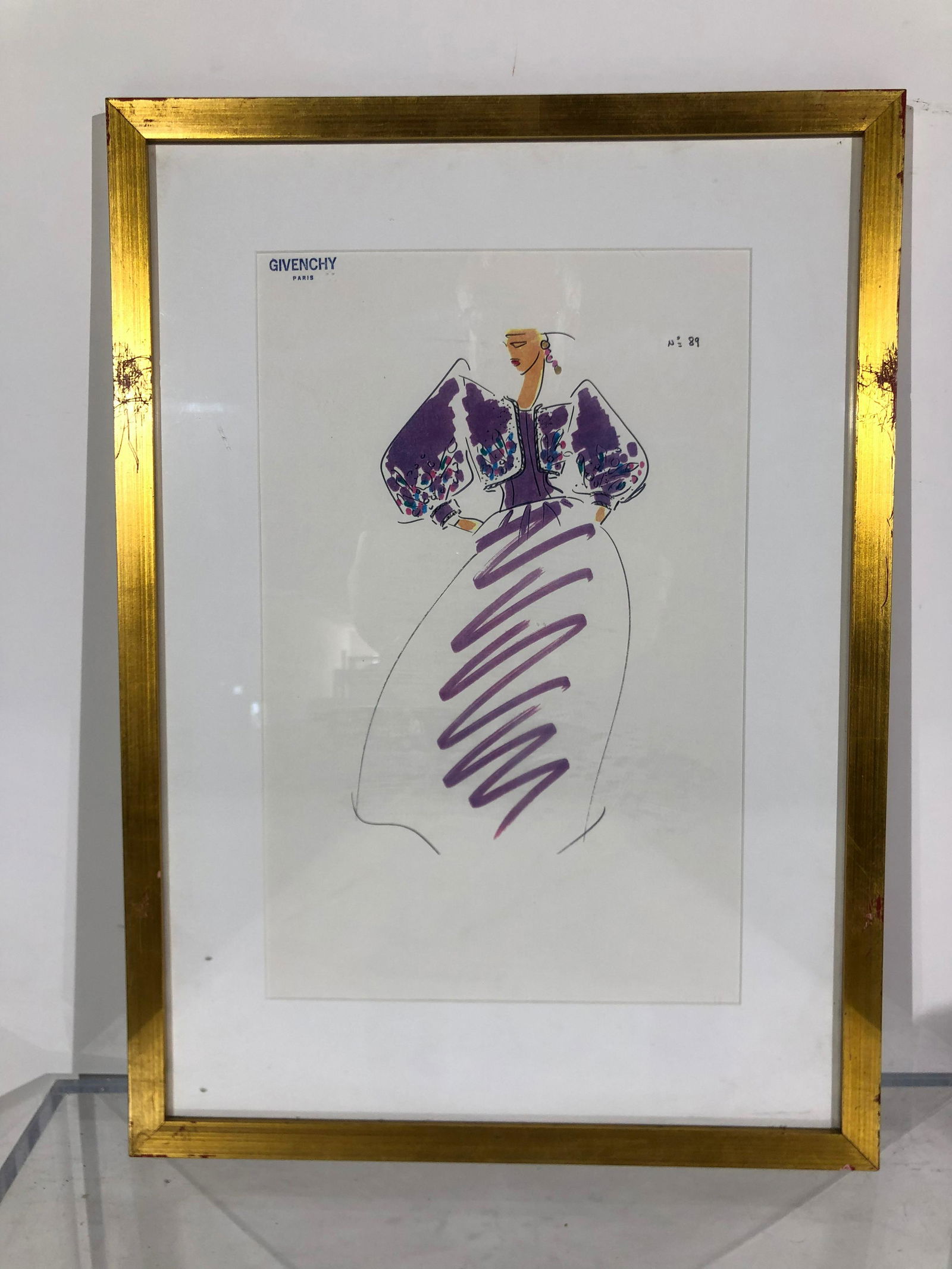 House of Givenchy Original Fashion Illustration: House of Givenchy Original Fashion Illustration from the Givenchy Hotel & Spa in Palm Springs, California (now known as the Parker Hotel, decorated by Jonathan Adler). The House of Givency was revital