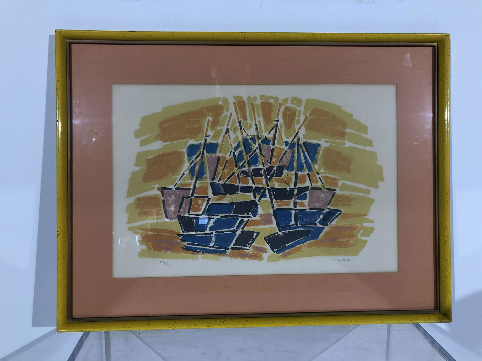 Jean Le Moal Lithograph "Le Bateau": Jean Le Moal Lithograph, "Le Bateau", numbered 172/220, framed