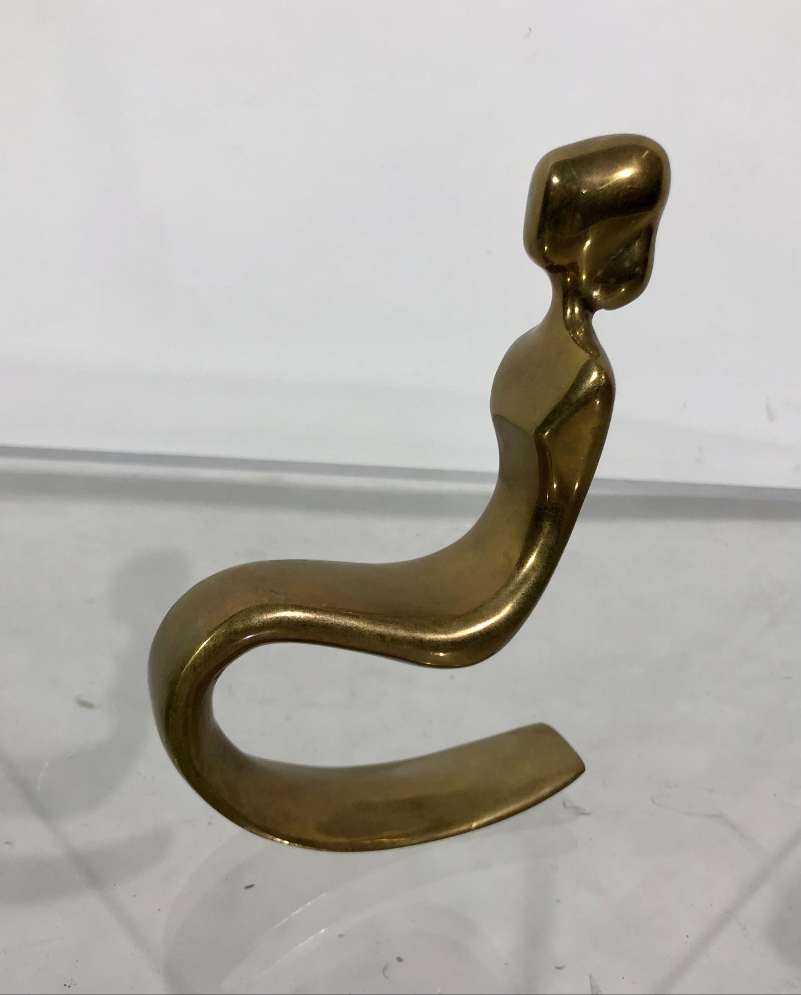 Ernest Trova Style Bronze Sculpture Woman: Ernest Trova Style Bronze Sculpture Rocking Woman