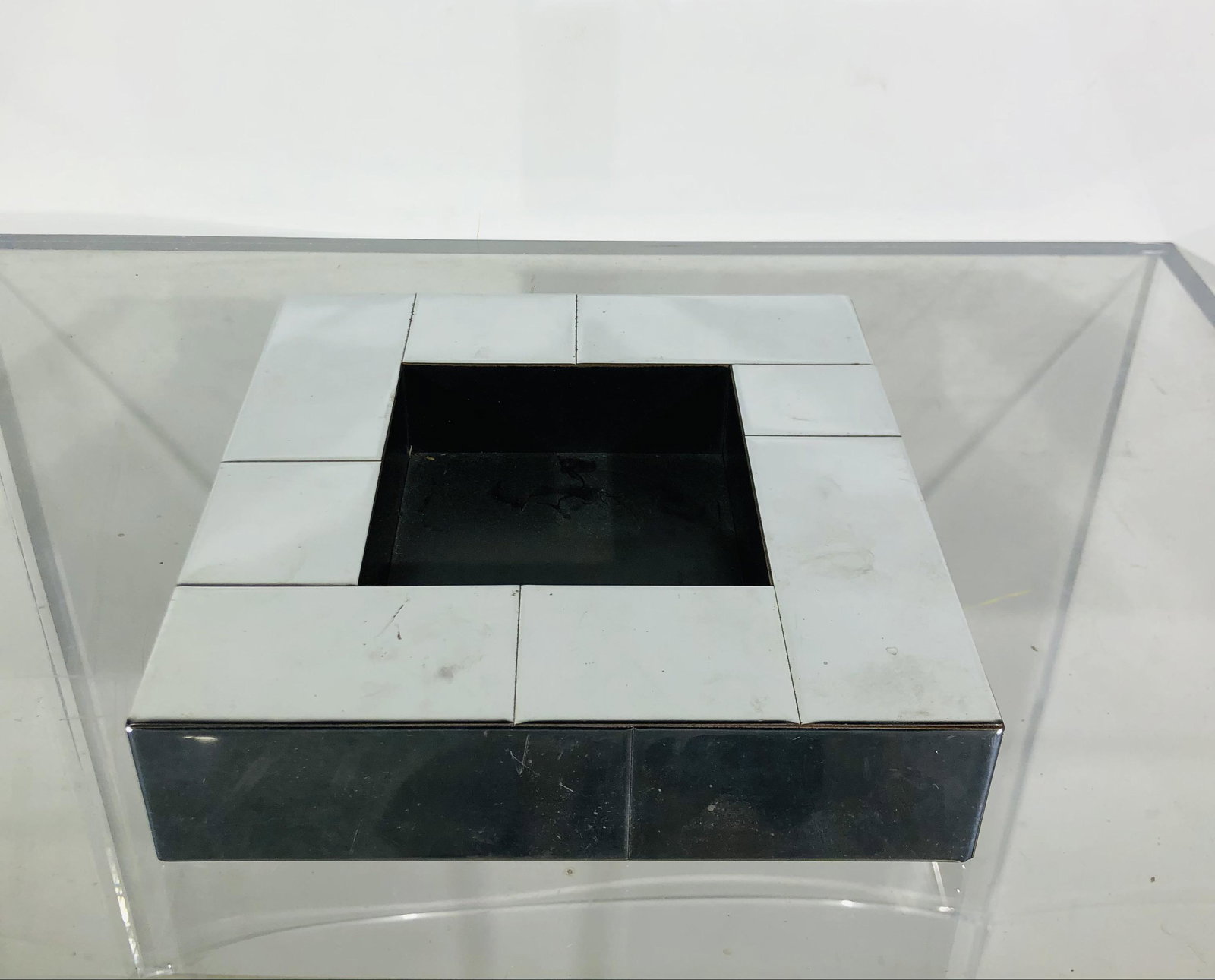 Paul Evans Cityscape Catchall Tray Wright Auction label: Paul Evans Cityscape Catchall Tray, light normal wear, very good condition, 8.5" x 8.5" x 2", Wright Auction label