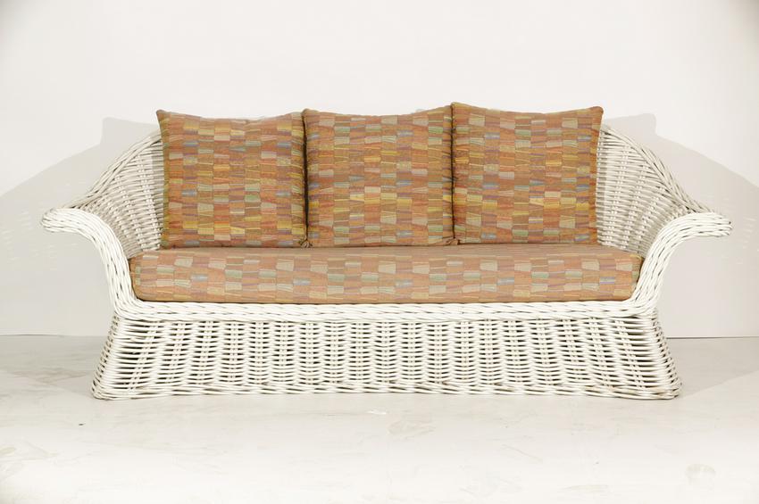 Michael Taylor Style Wicker Patio Sofa (1 of 1)