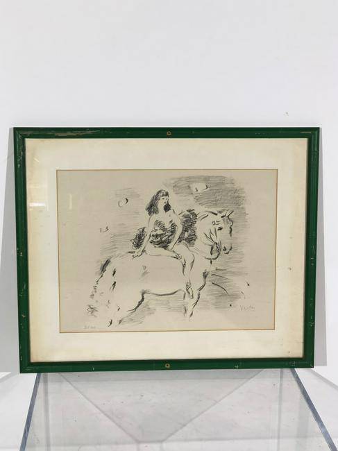 Marcel Vertes Lithograph, Woman on Horseback (1 of 3)