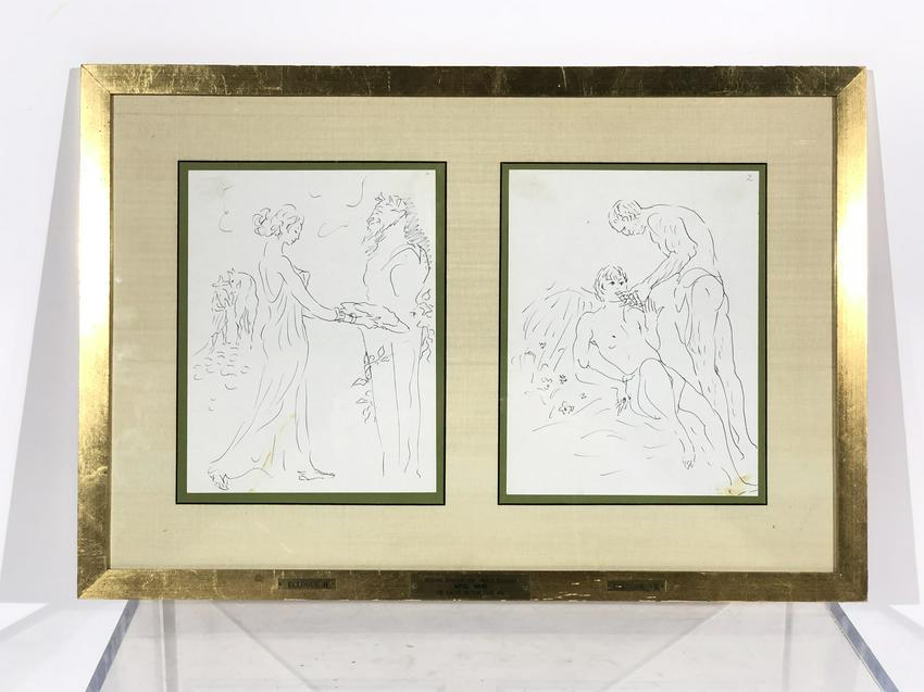 Marcel Vertes Drawings, Virgil's Eclogues, II & VII (1 of 4)