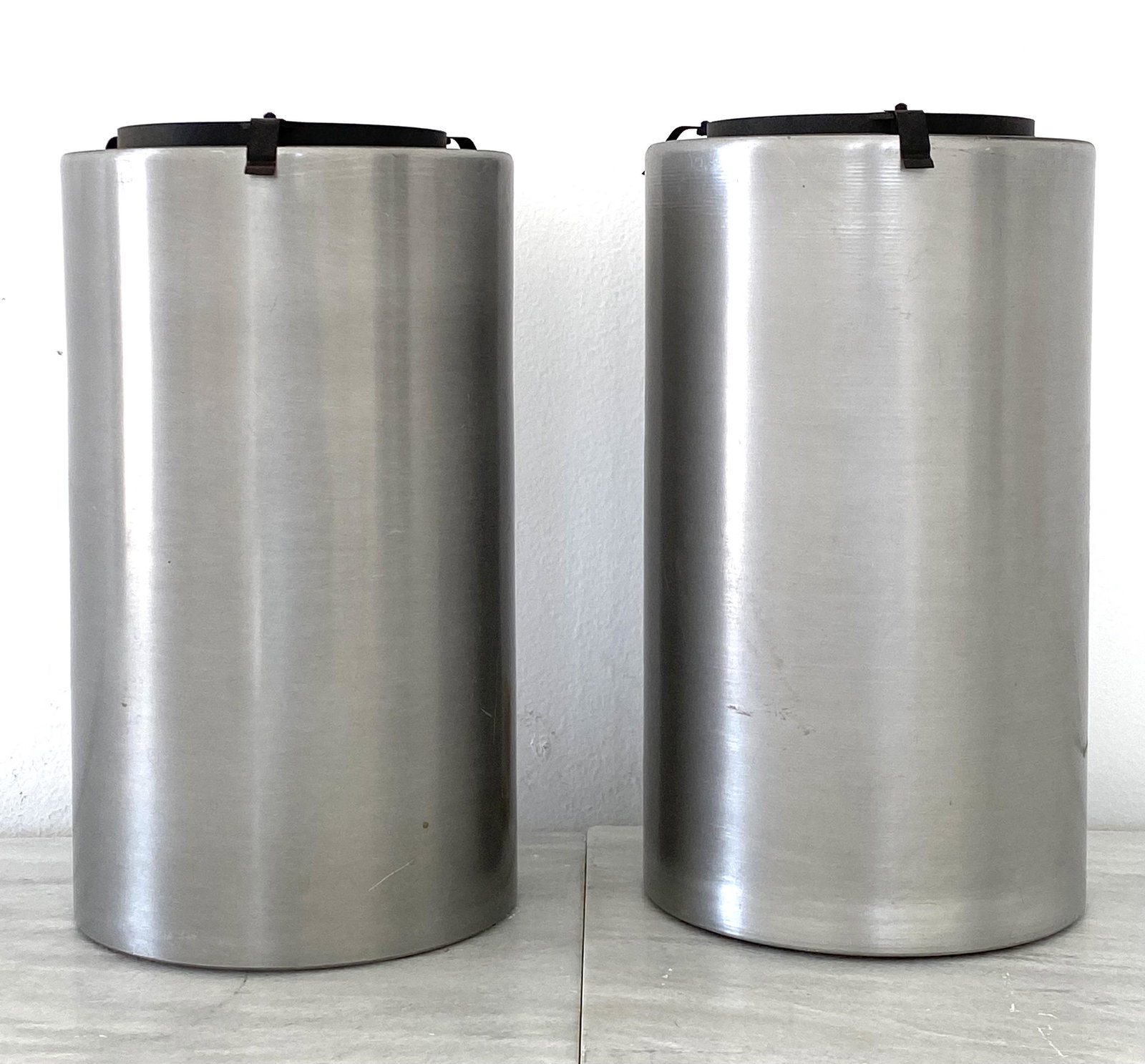 Pair of Aluminum Uplights: 10H x 6W x 6D