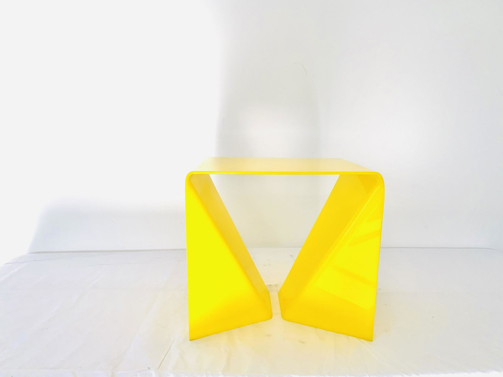 Neil Small Acrylic Yellow Stool (1 of 2)