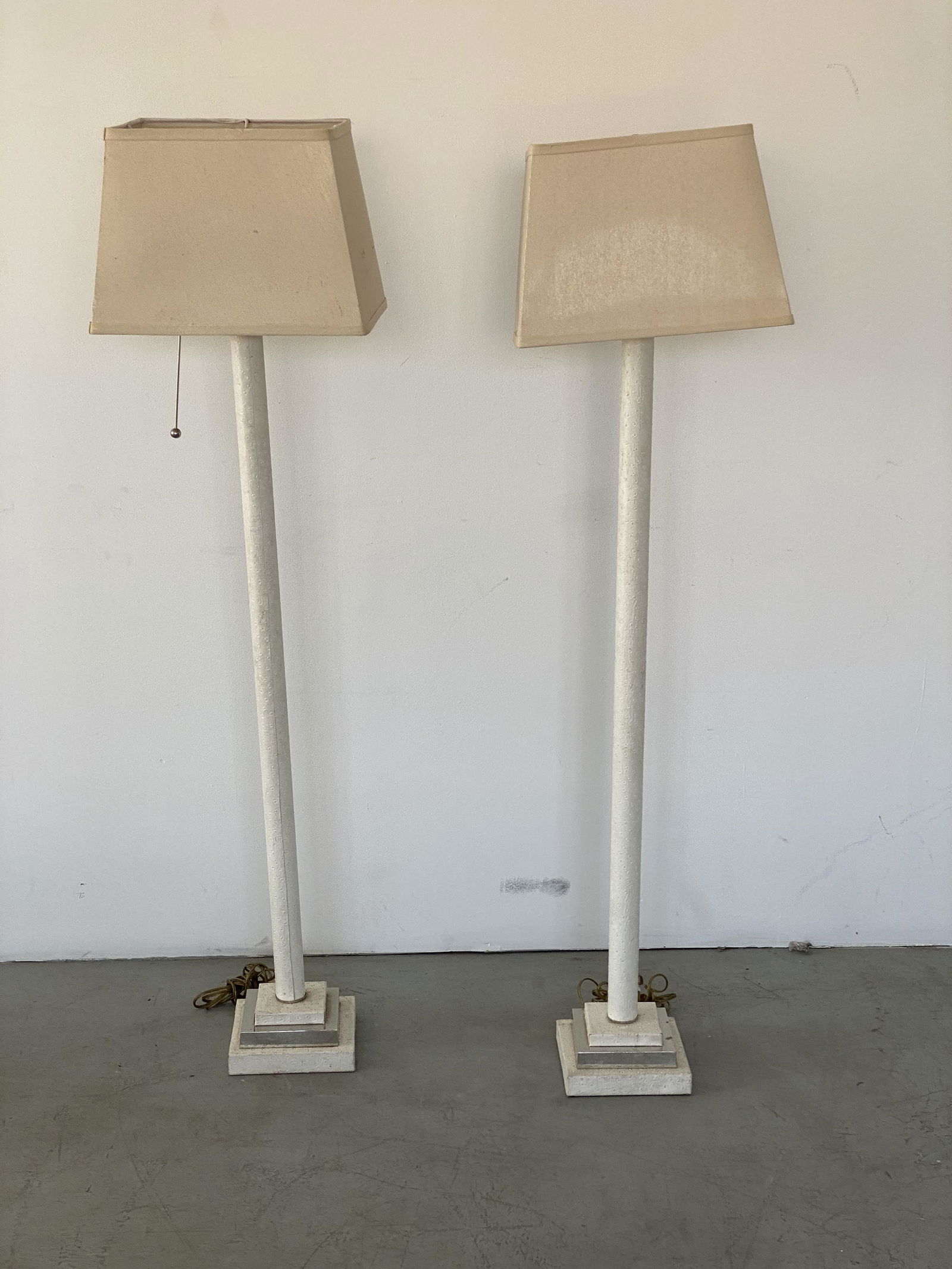 Karl Springer Style Faux Ostrich Floor Lamps (1 of 1)