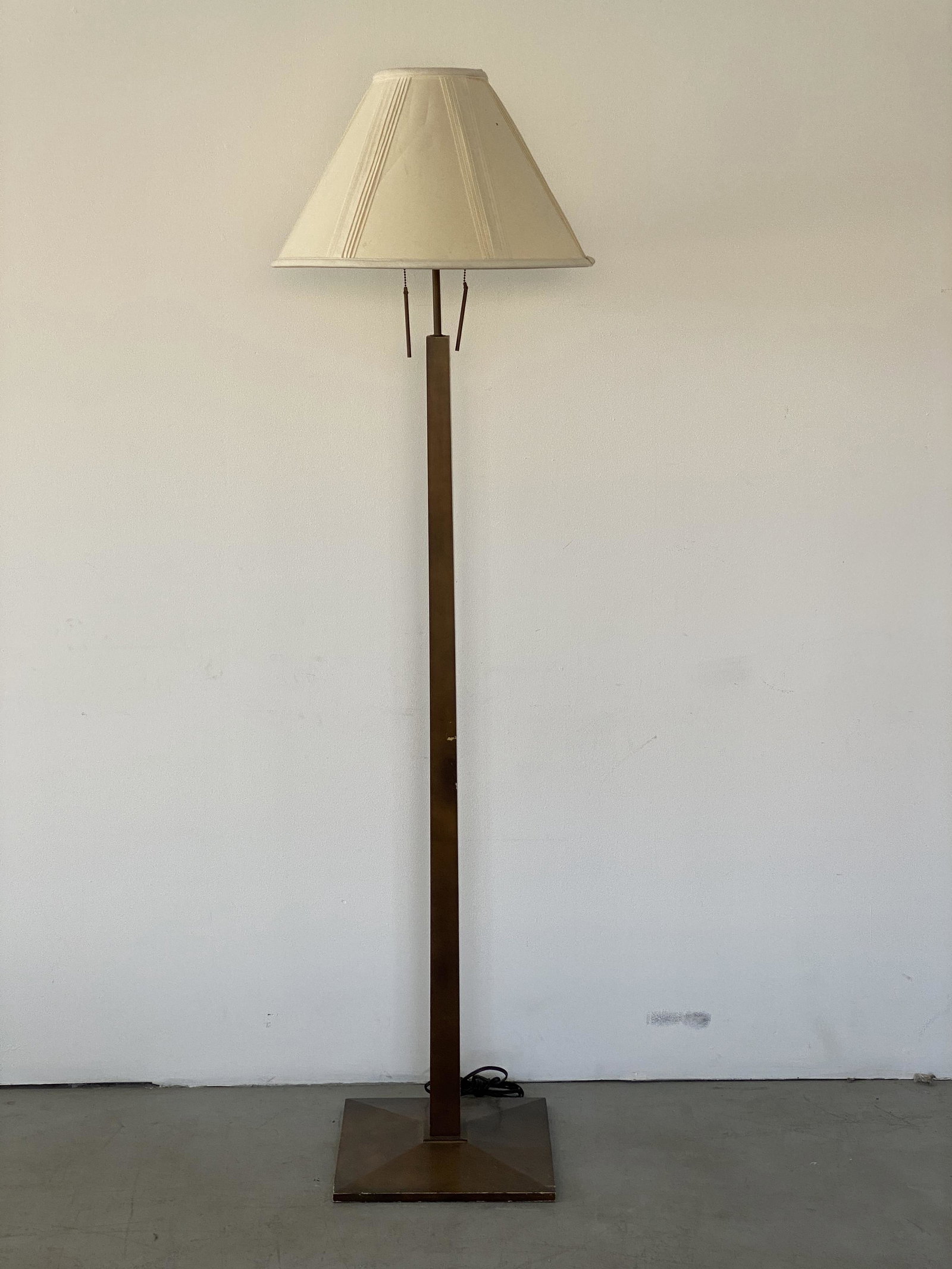 Tommi Parzinger Wood Floor Lamp: 69H x 14 W x 14D