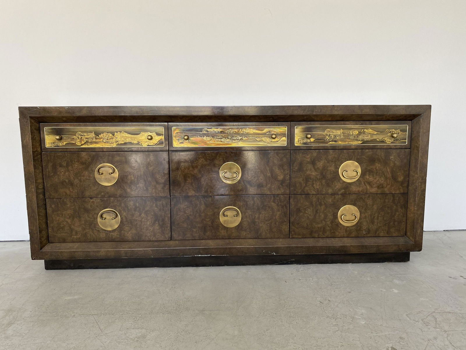 Bernhard Rohne Vintage Dresser: 29H x 78W x 19D