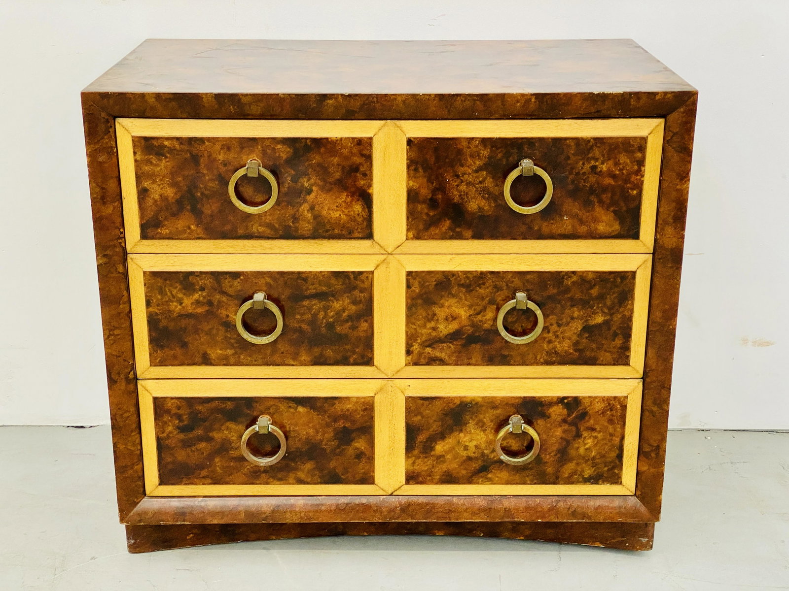 Robsjohn Gibbings 3 Drawer Chest in Faux Painted Finish: Robsjohn Gibbings 3 Drawer Chest in Faux Painted Finish 2 of 232H x 36W x 21D