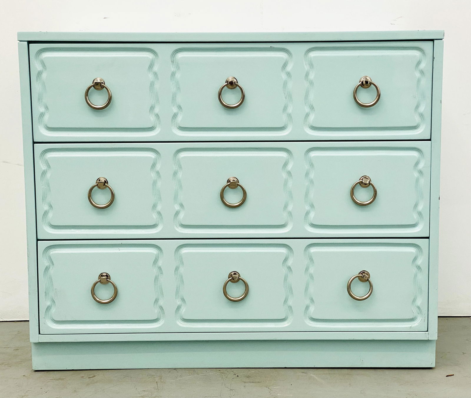 Dorothy Draper 3 Drawer Chest in Tiffany Box Blue (1 of 1)