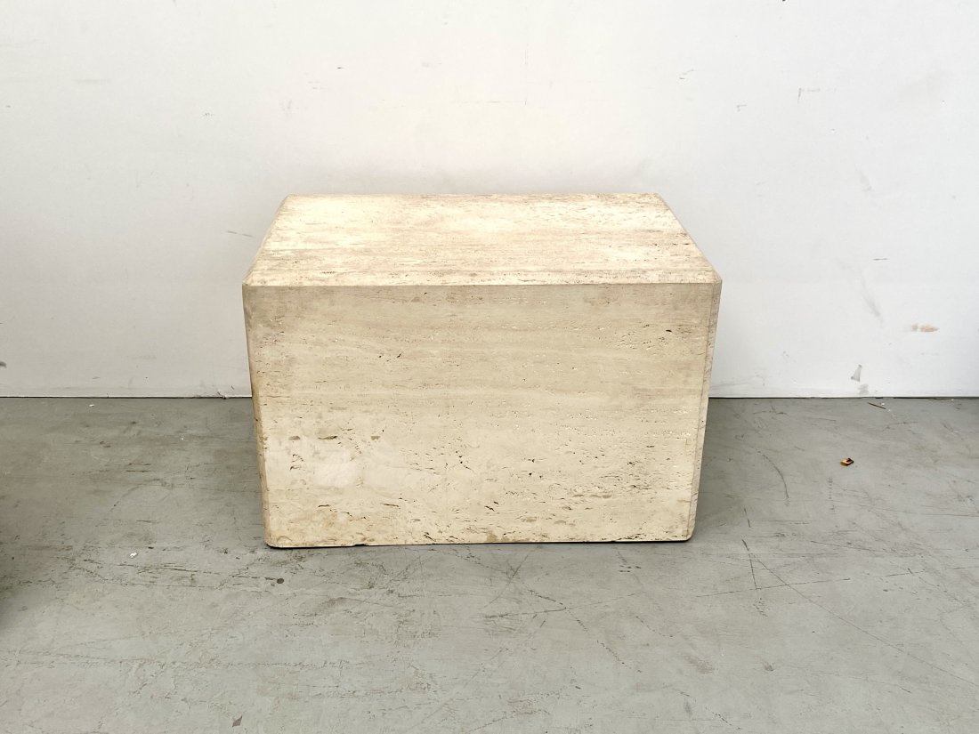 Samuel Marx Large Travertine Cube Tables 1 of 2 (1 of 1)