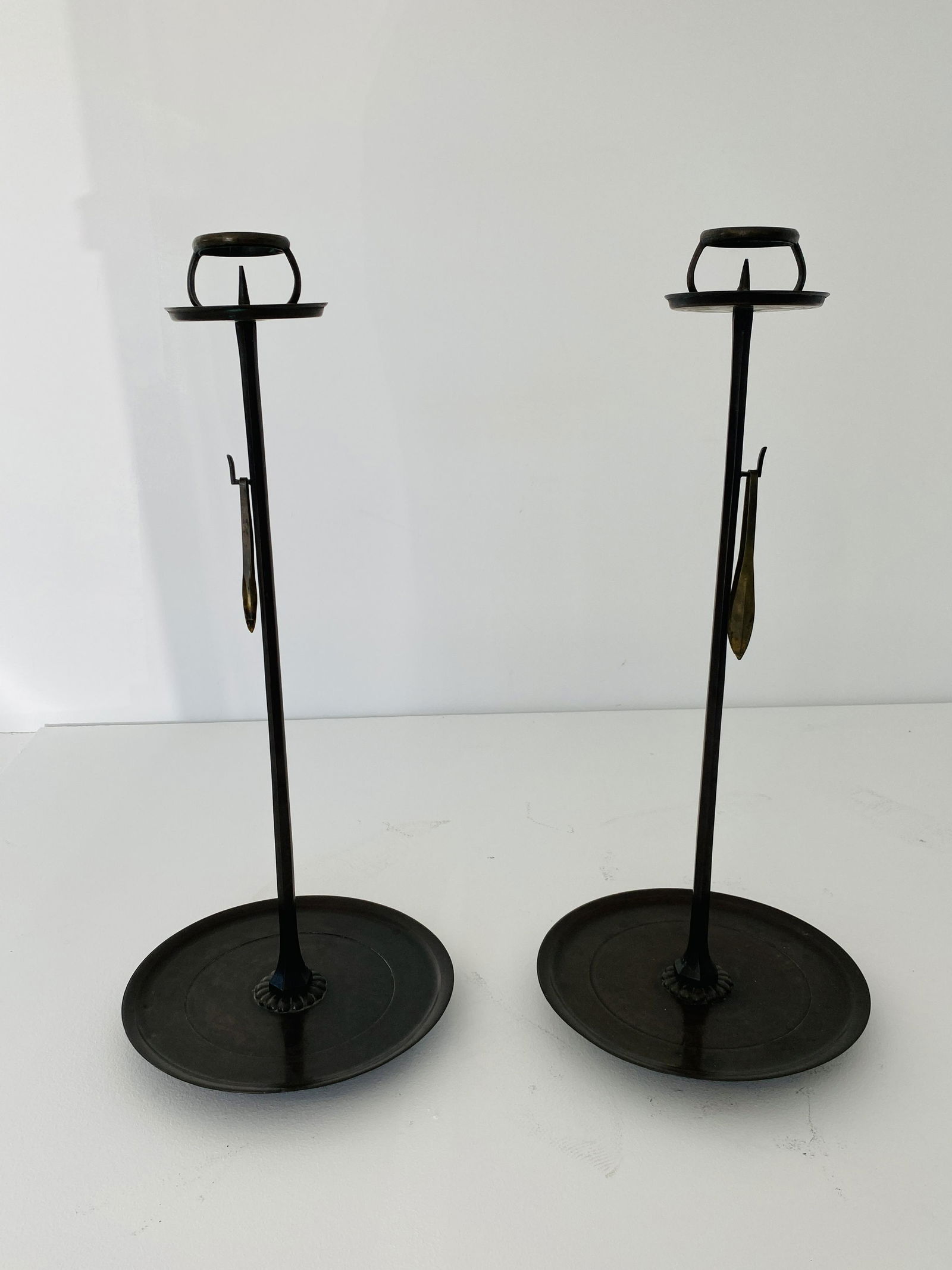 Antique Chinese Large Bronze Candlesticks (1 of 1)