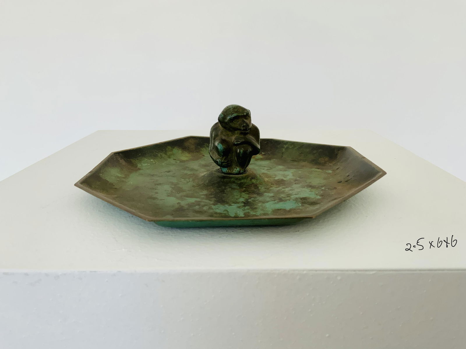 Just Andersen Bronze tray: 2H X 6.5W X 6.5D