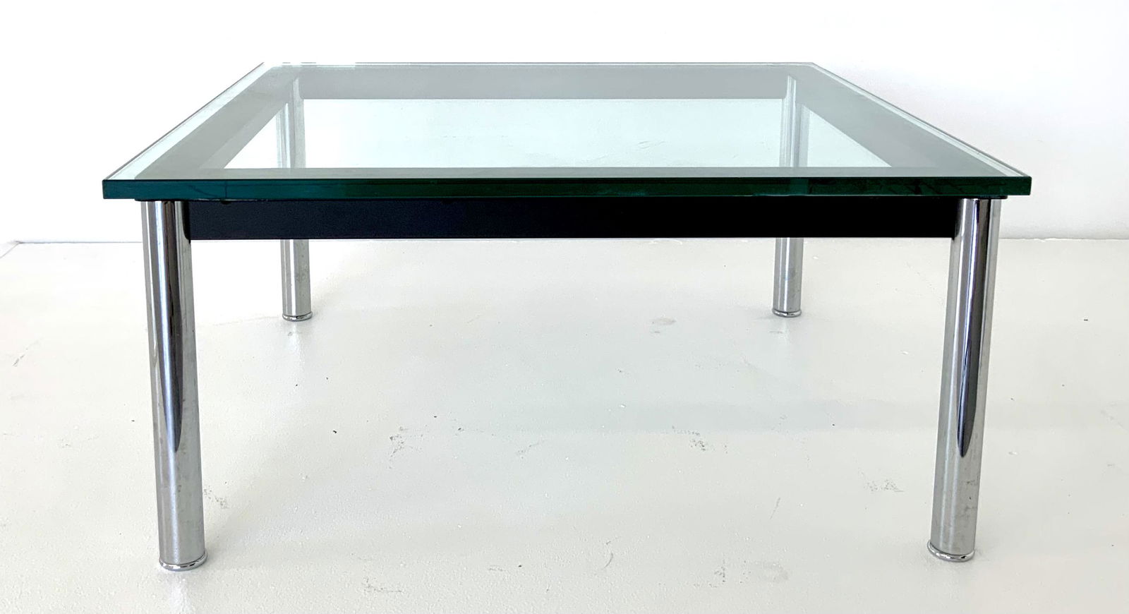 Le Corbusier Chrome Table: 12.5H x 28W x 28D
