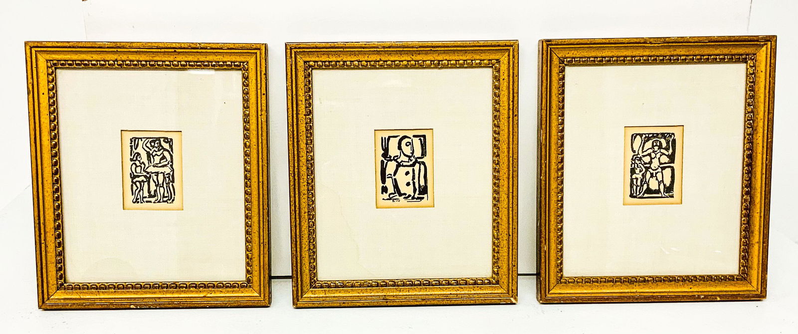 Georges Rouault triptych: 9.5H x 8.5W