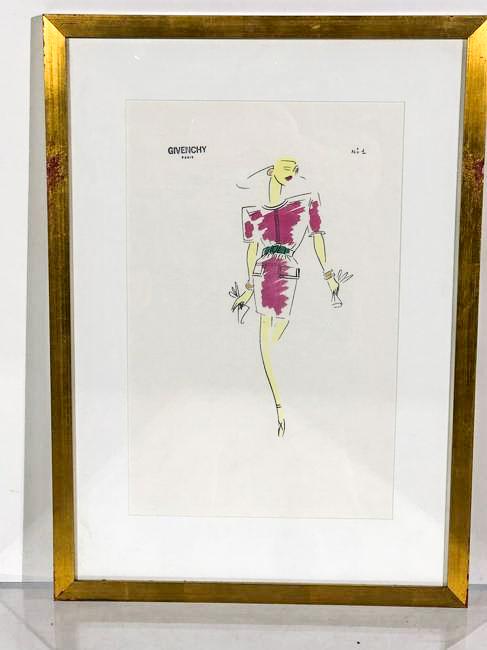 House of Givenchy Original Fashion Illustration from: House of Givenchy Original Fashion Illustration from the Givenchy Hotel & Spa in Palm Springs, California (now known as the Parker Hotel, decorated by Jonathan Adler). The House of Givency was revital