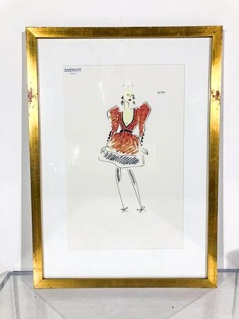 House of Givenchy Original Fashion Illustration from: House of Givenchy Original Fashion Illustration from the Givenchy Hotel & Spa in Palm Springs, California (now known as the Parker Hotel, decorated by Jonathan Adler). The House of Givency was revital