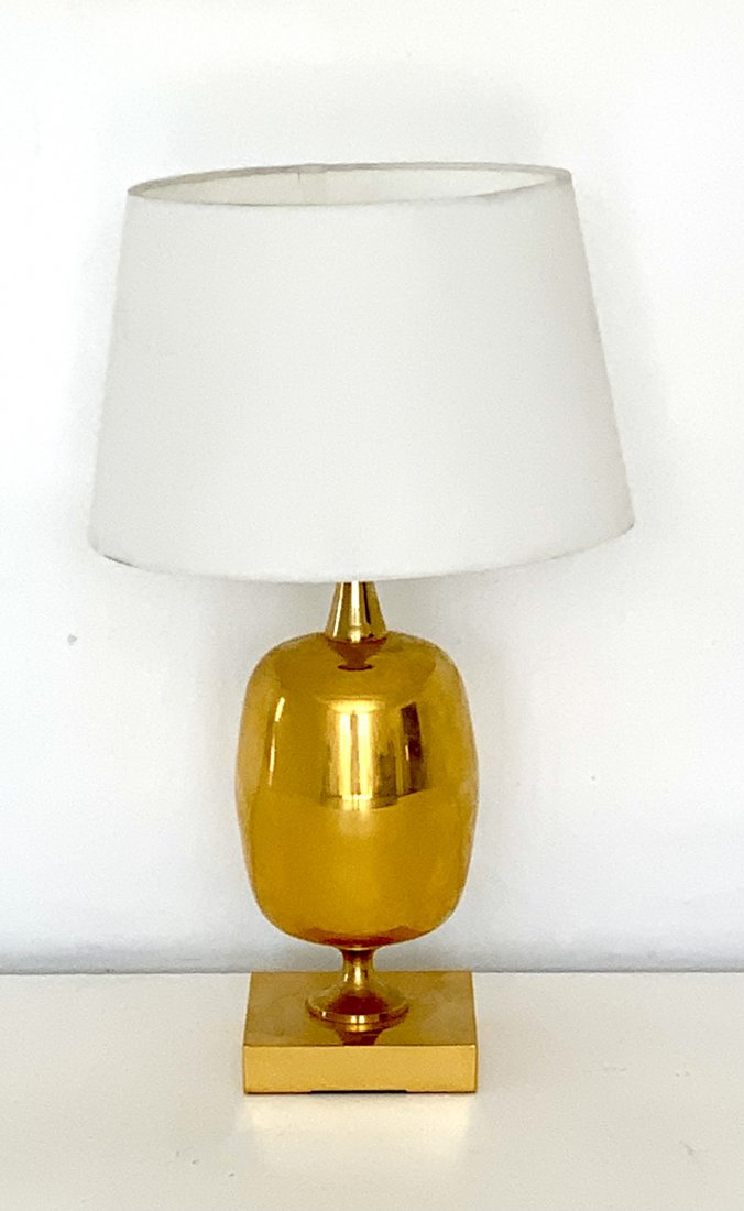 Maison Barbier Table Lamp: 17H x 6W x 6D. (22.5 H with shade)