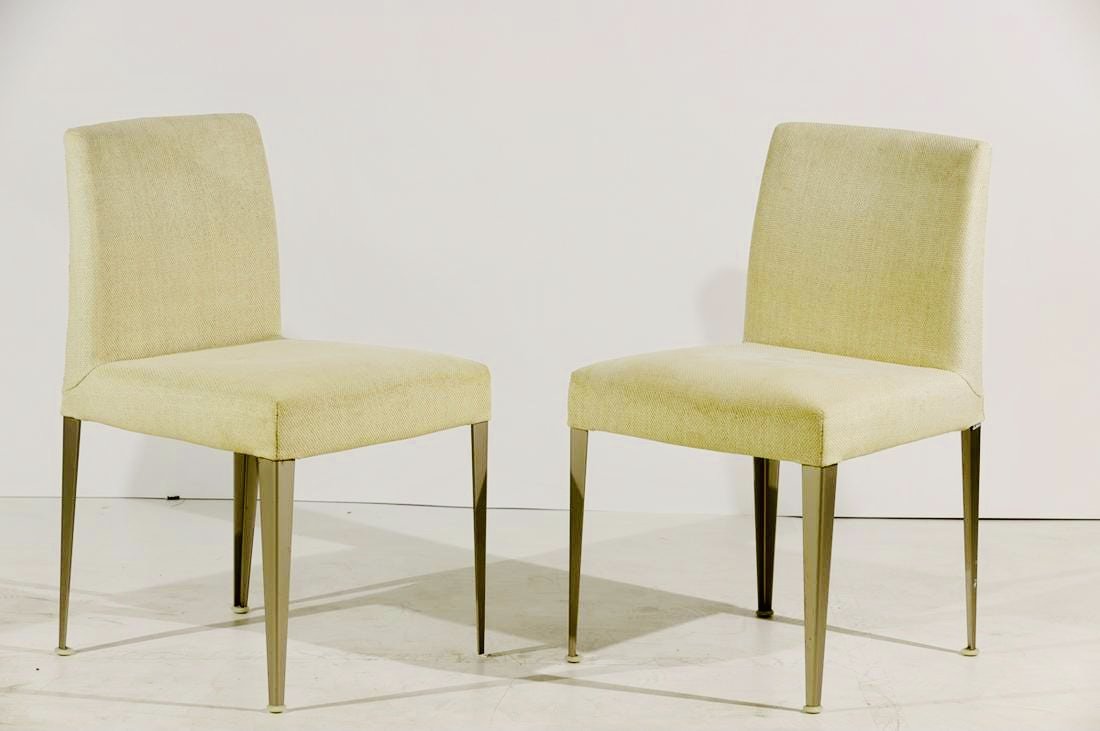Pair Antonio Citterio “Melandra” Chairs by B&B Italia: Original Upholstery, labeledPowder Coated Steel32H x 20W x 23D