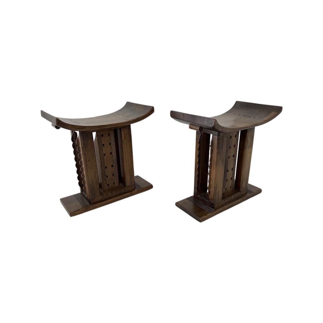 Pair of Tall Ashanti Stools (1 of 3)