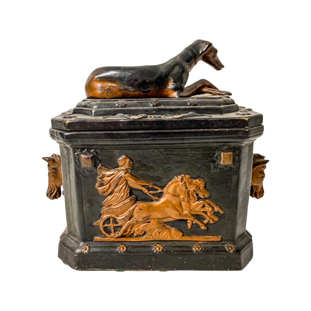 Vintage Covered Box With Greyhound (1 of 2)